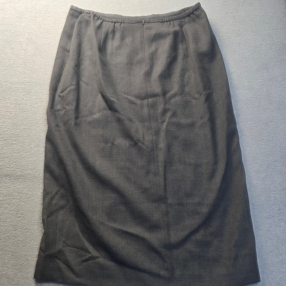 Midi Career‎ Skirt Womens 18W Gray Wool Rena Rowan For Saville  Made USA